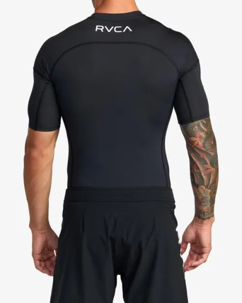 Rvca VA Sport Short Sleeve Rashguard Black SportSurf Compression Clothing