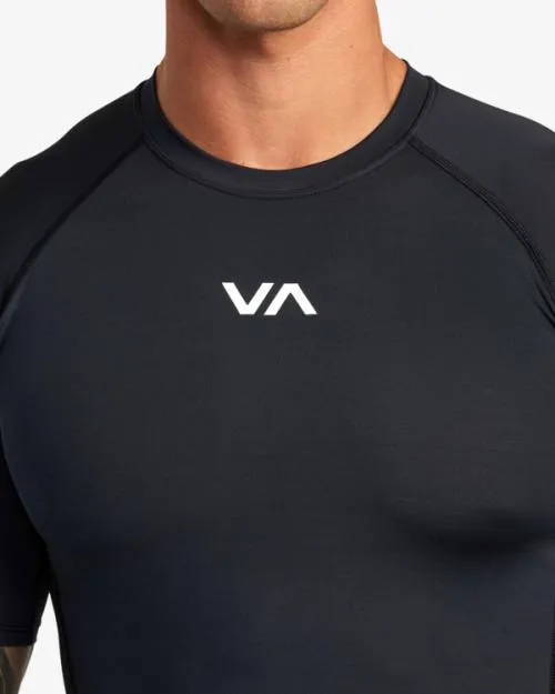 Rvca VA Sport Short Sleeve Rashguard Black SportSurf Compression Clothing
