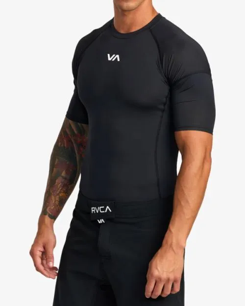 Rvca VA Sport Short Sleeve Rashguard Black SportSurf Compression Clothing