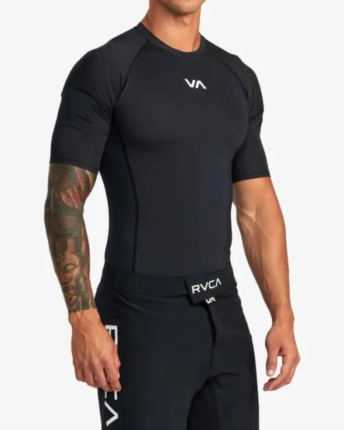 Rvca VA Sport Short Sleeve Rashguard Black SportSurf Compression Clothing