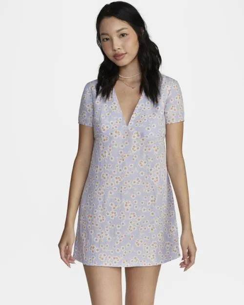 Rvca Veda Mini Dress Cosmic Sky Women Dresses and Rompers
