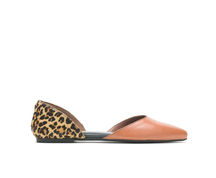 Sadie D8217Orsay Tan Leathercheetah Flats and SlipOns Hush Puppies Women