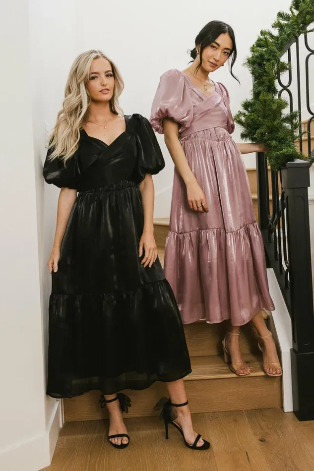 Samara Puff Sleeve Dress In Mauve Mauve Women Bohme Dresses