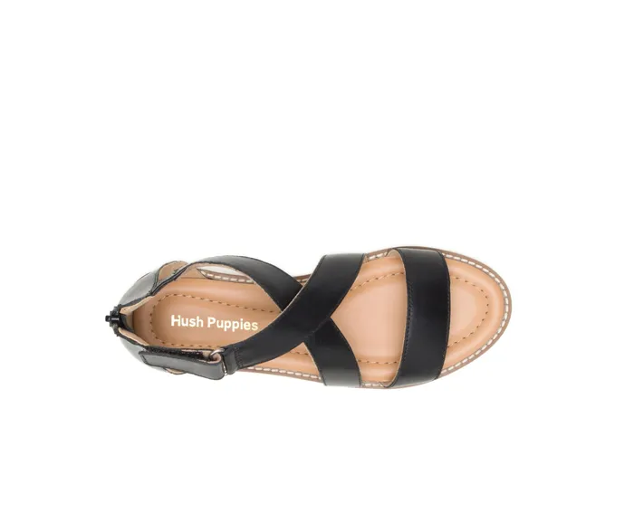 Sandals Women Hush Puppies Briard X Back Zip Black Leather
