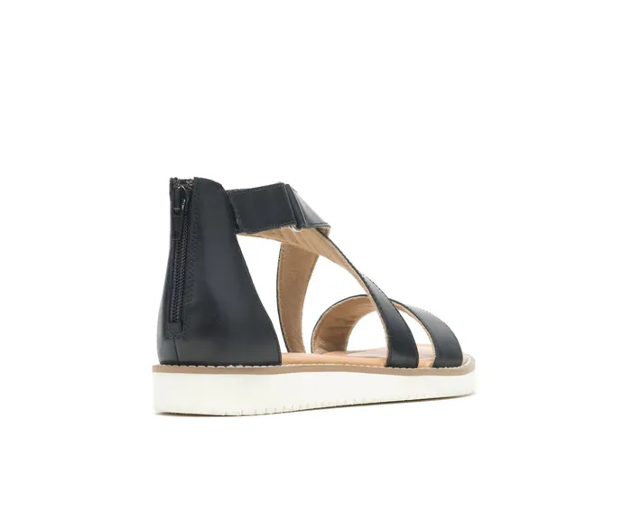 Sandals Women Hush Puppies Briard X Back Zip Black Leather