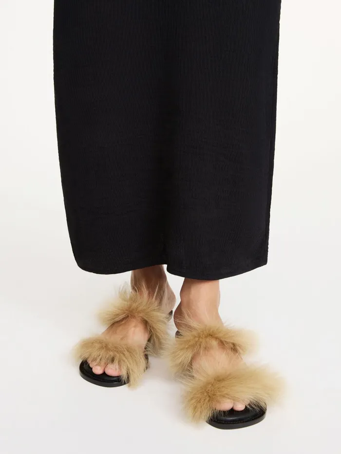 Shoes Women By Malene Birger Tianna Shearling Sandals Old Beige