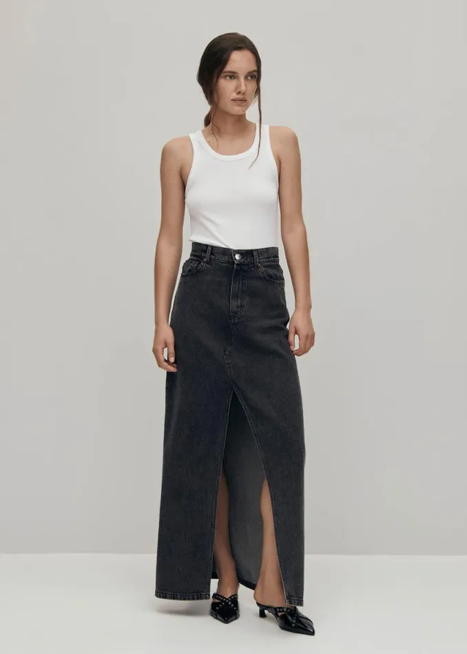 Skirts Women ALOHAS Mariana Black Denim Skirt