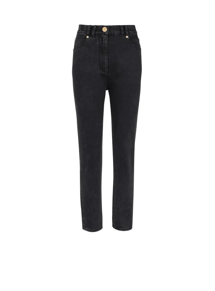 Slimfit Denim Jeans Black Women Balmain Denim