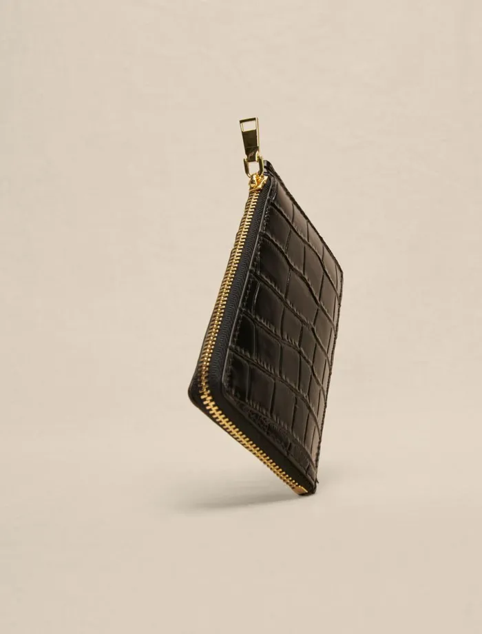 Small Leather Goods Women Maje LeatherCard Case Black Small Leather Goods Women Maje LeatherCard Case Black
