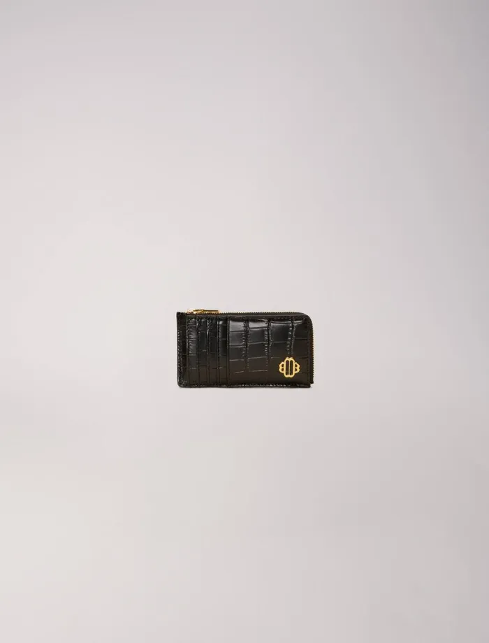 Small Leather Goods Women Maje LeatherCard Case Black Small Leather Goods Women Maje LeatherCard Case Black