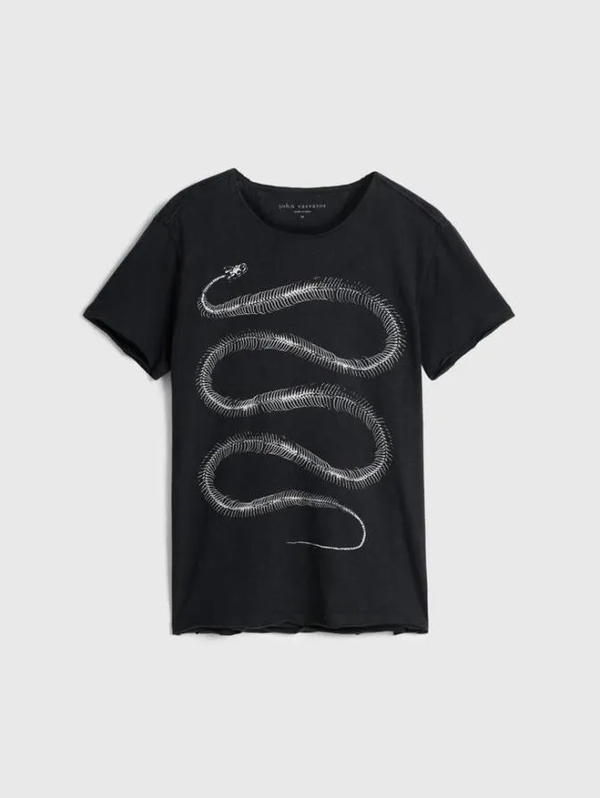 SNAKE BONES TEE Black Clothing John Varvatos Graphic Tees