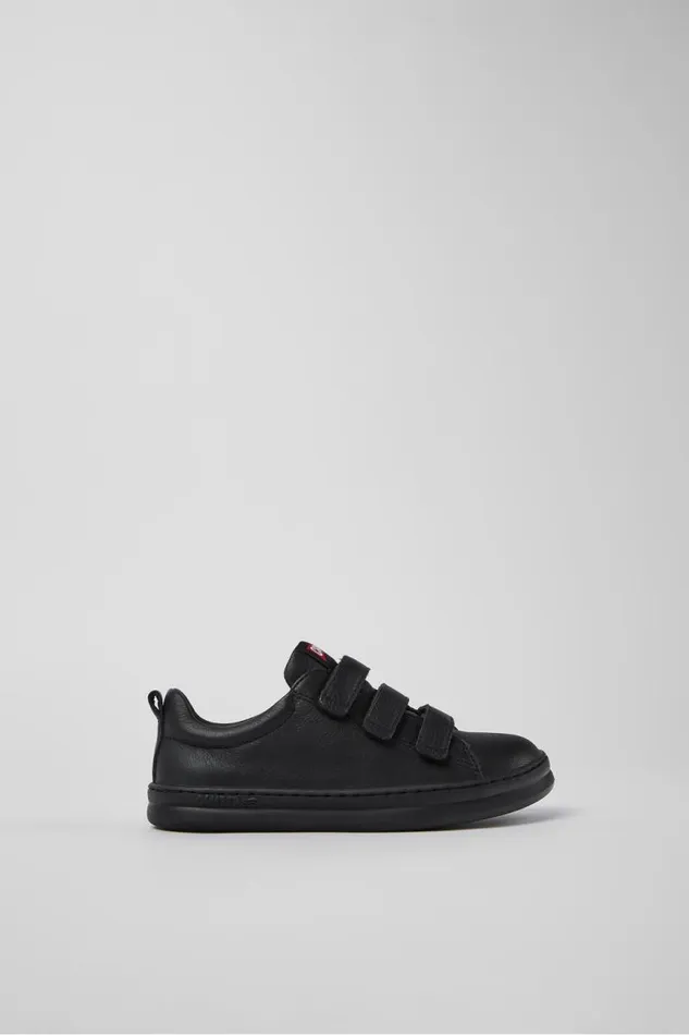 Sneakers Kids Camper Runner Black Leather And Textile Sneakers