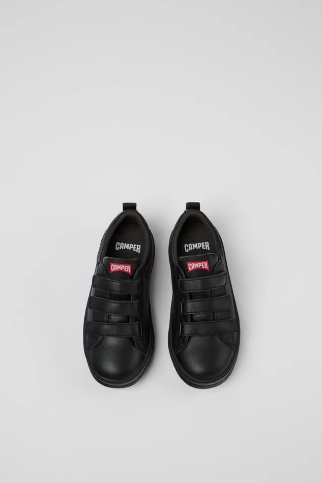 Sneakers Kids Camper Runner Black Leather And Textile Sneakers