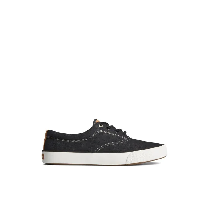 Sperry Striper II Slub Linen Sneaker Black Men Sneakers