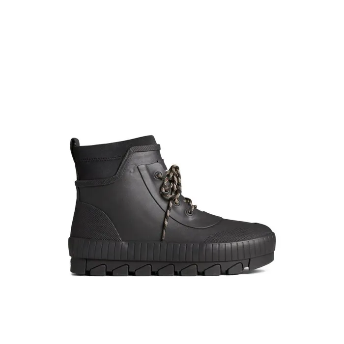 Sperry Torrent Rubber Lace Up Boot Black Women Boots