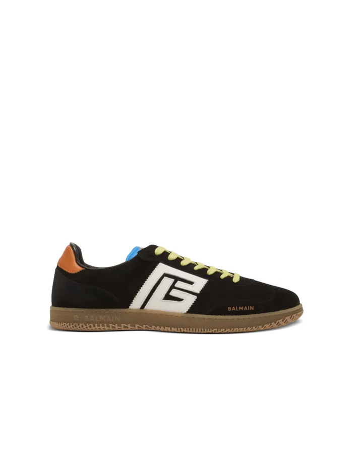 Swan Sneakers In Calfskin And Suede Multicolor Men Balmain Sneakers