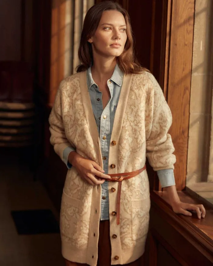 Sweaters and Knits Women Billy Reid Boyfriend Cardigan Ivorybeige
