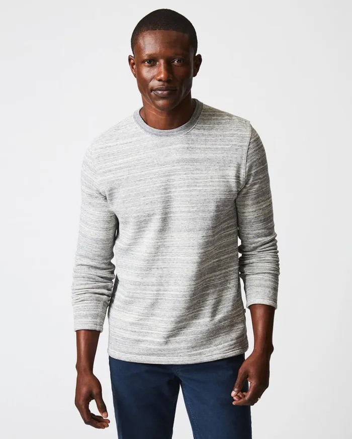 Sweaters and Sweatshirts Men Billy Reid Terry Knit Crew Light Grey