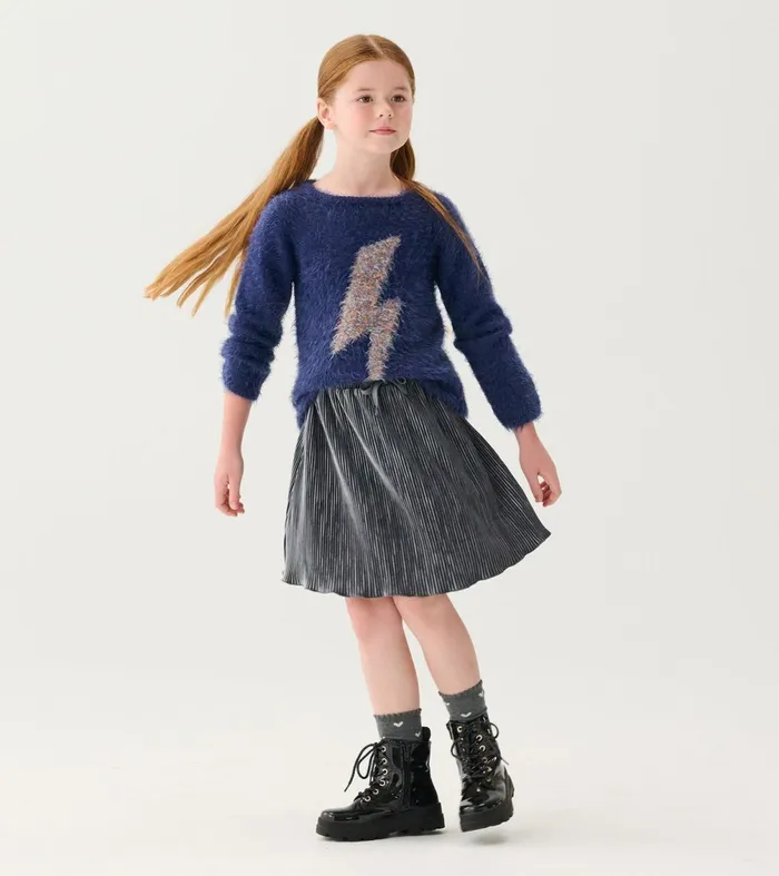 Sweaters Girls Hatley Girls Metallic Lightning Furry Sweater
