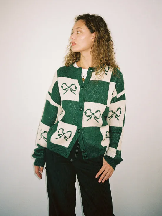 Sweaters Lauda Cardi Emerald Bow Check Lisa Says Gah Women