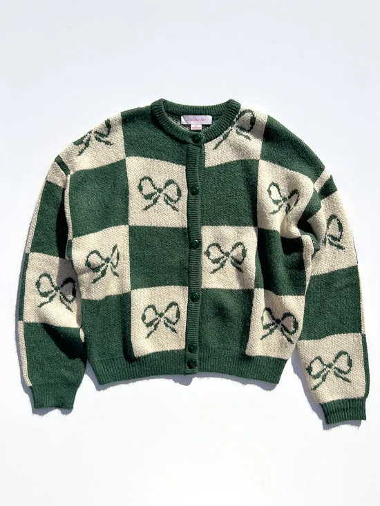 Sweaters Lauda Cardi Emerald Bow Check Lisa Says Gah Women