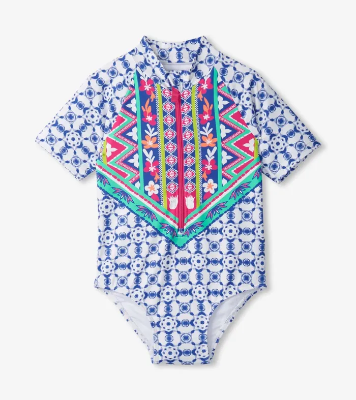 Swimwear Girls Hatley Girls Kaleidoscope OnePiece Rashguard