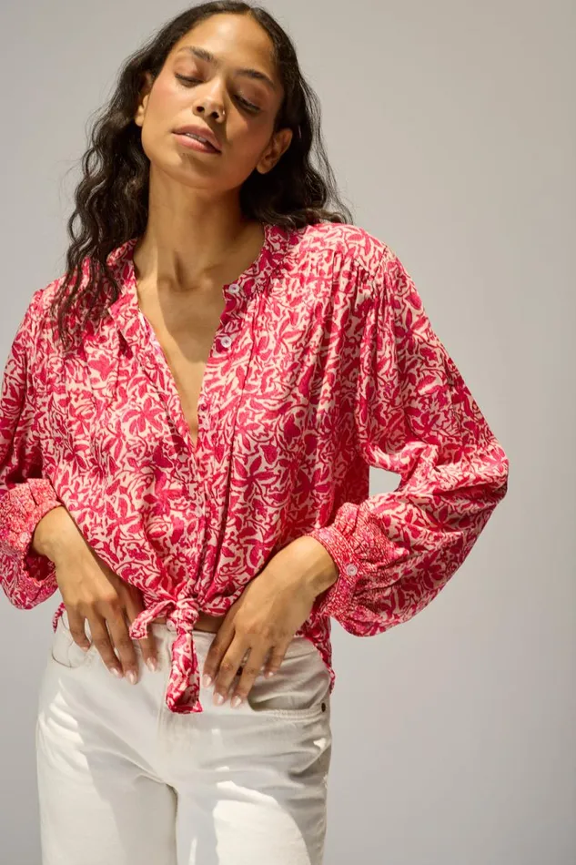 Tops Shop Natalie Martin TOLAN SHIRT Gloriosa Flamingo