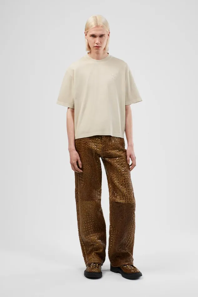 TrousersandShorts Women Camper Leather Pants Brown Leather Trousers