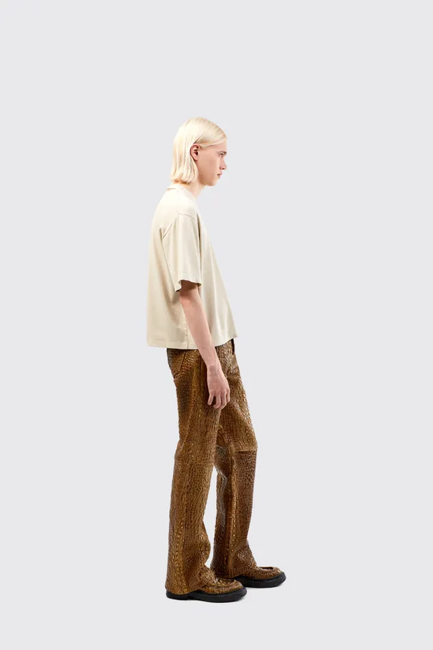 TrousersandShorts Women Camper Leather Pants Brown Leather Trousers