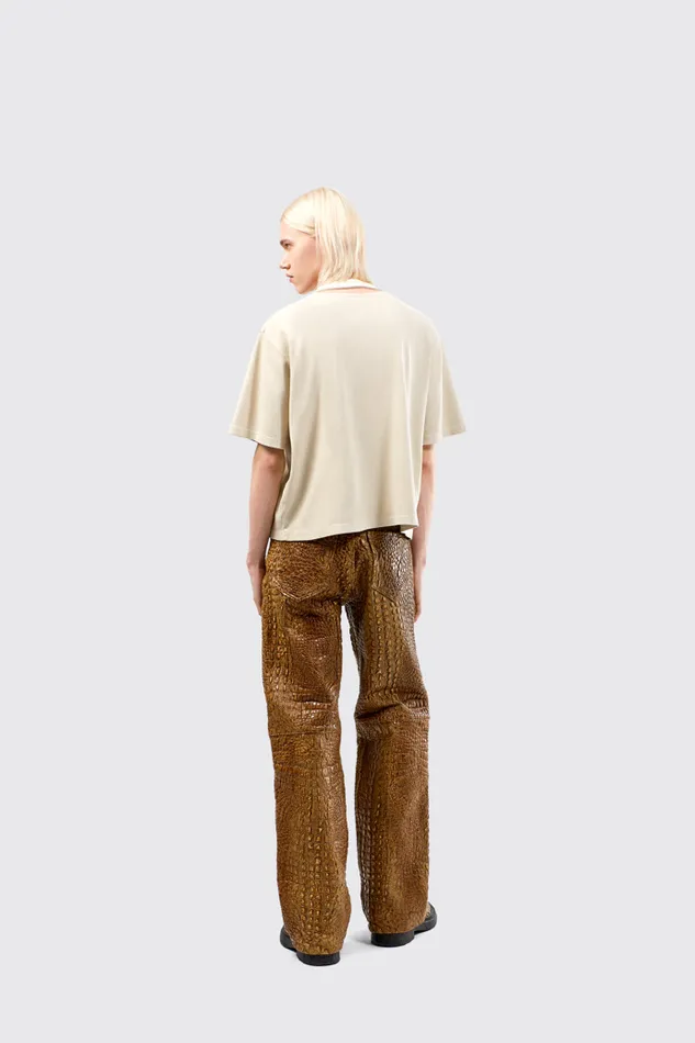 TrousersandShorts Women Camper Leather Pants Brown Leather Trousers
