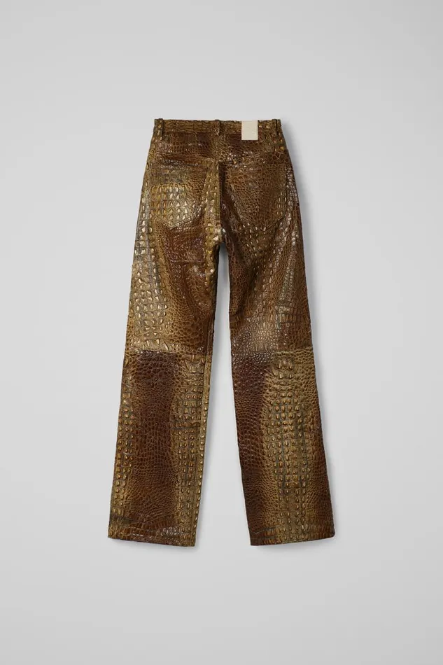 TrousersandShorts Women Camper Leather Pants Brown Leather Trousers