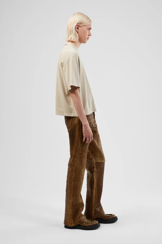 TrousersandShorts Women Camper Leather Pants Brown Leather Trousers