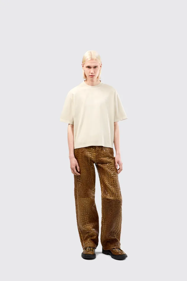 TrousersandShorts Women Camper Leather Pants Brown Leather Trousers