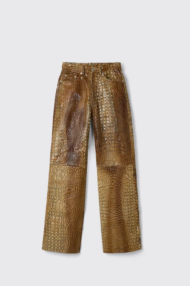 TrousersandShorts Women Camper Leather Pants Brown Leather Trousers