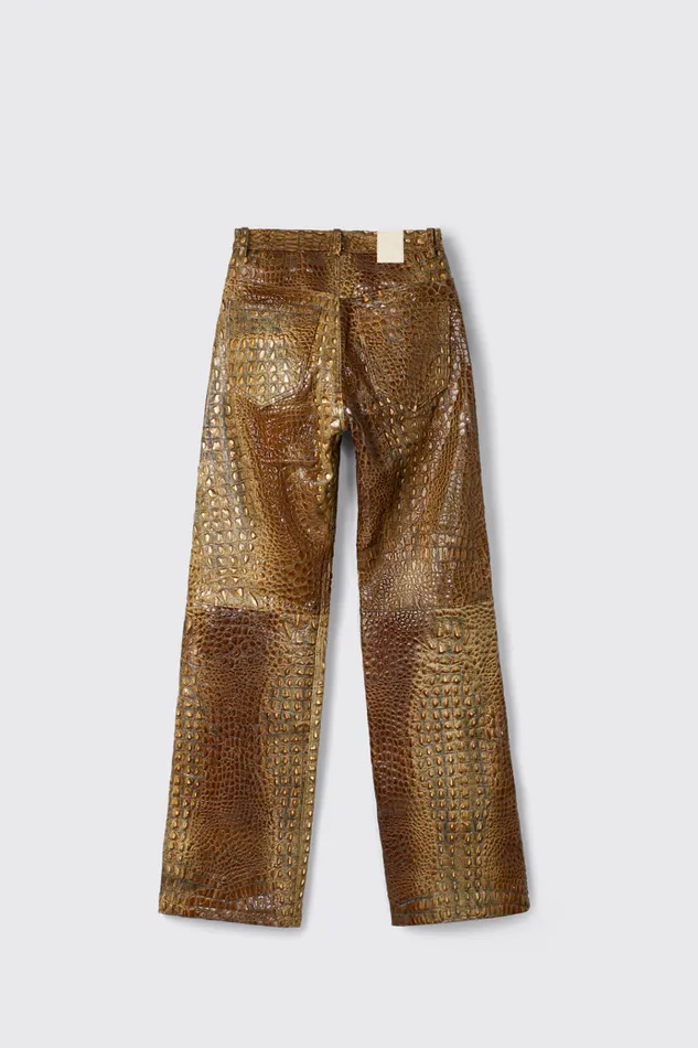 TrousersandShorts Women Camper Leather Pants Brown Leather Trousers
