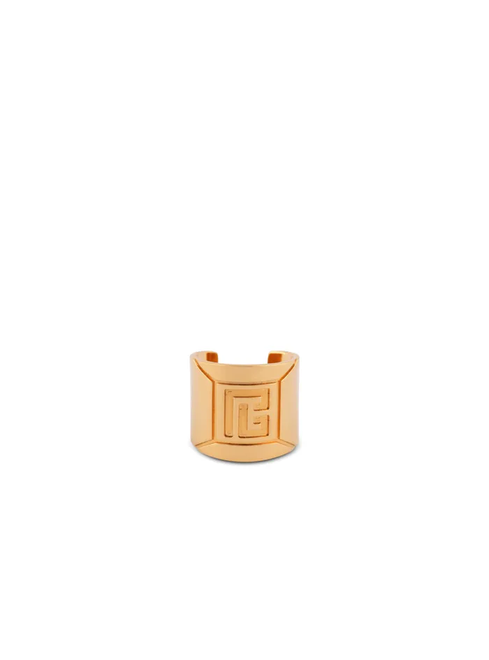 Tubular PB Ring Gold Men Balmain Fashion Jewelry