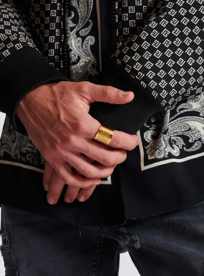 Tubular PB Ring Gold Men Balmain Fashion Jewelry