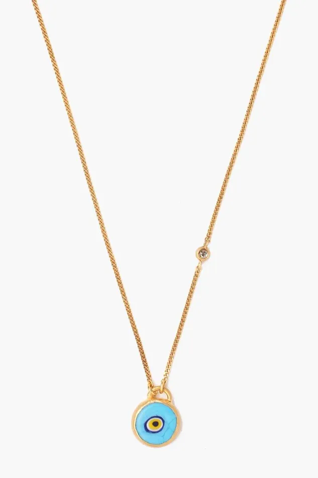 Turquoise Evil Eye Necklace With Champagne Diamond Women Chan Luu Necklaces