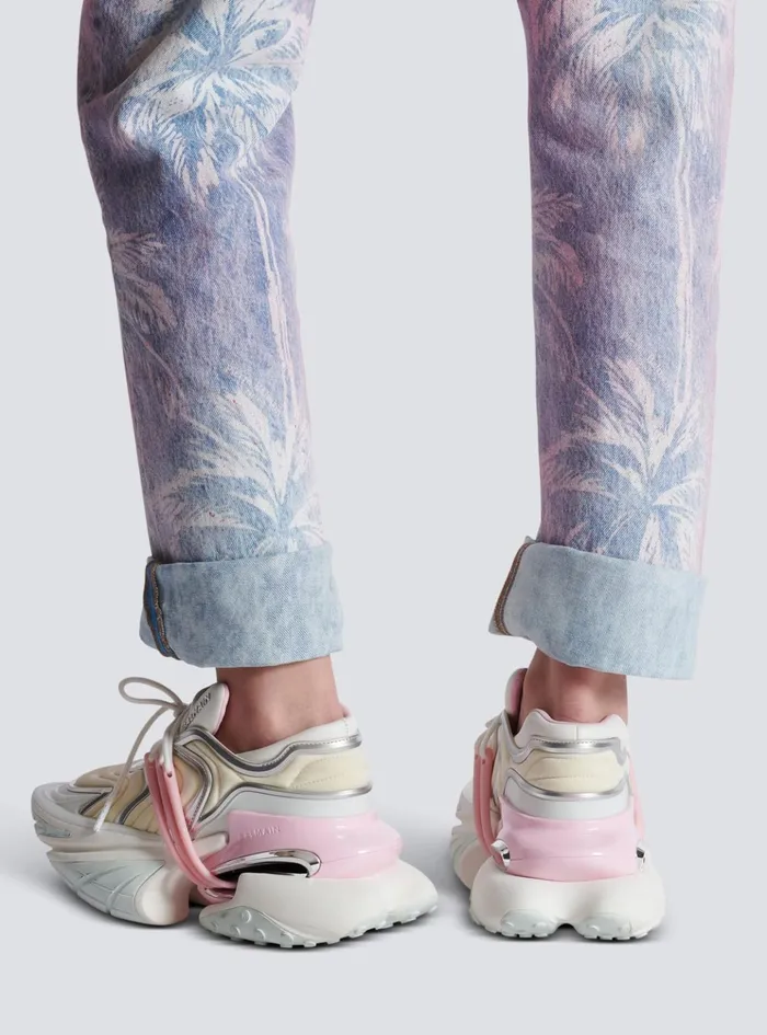 Unicorn Wave Sneakers In Neoprene And Calfskin White Women Balmain Sneakers