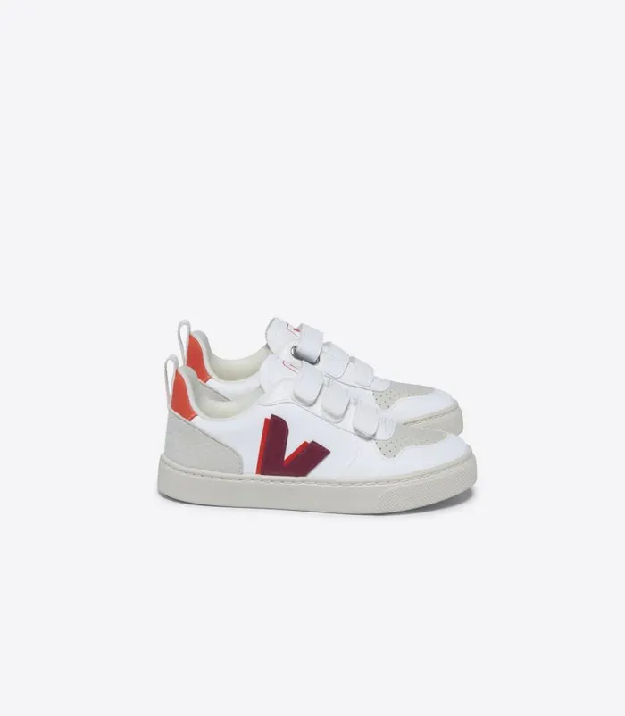 VEJA V10 Kids V10 CWL WHITE MARSALA ORANGE FLUO