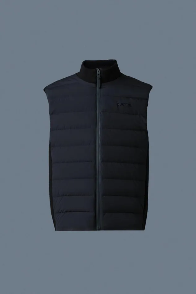 Vests Men Mackage JACOB Rib Knit Light Down Vest Black