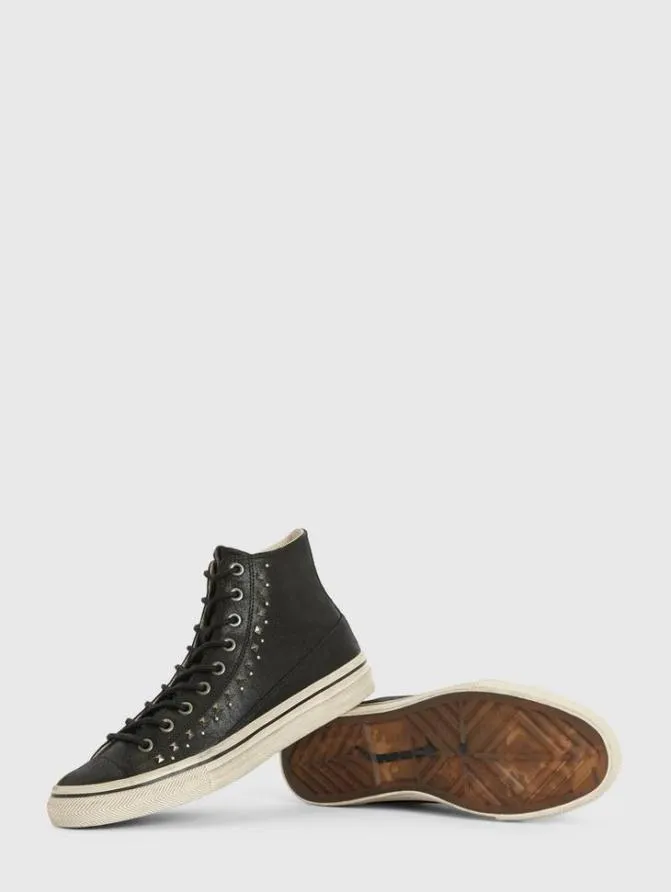 VULC MULTI STUD MID TOP Black ShoesLeather John Varvatos Leather Sneakers