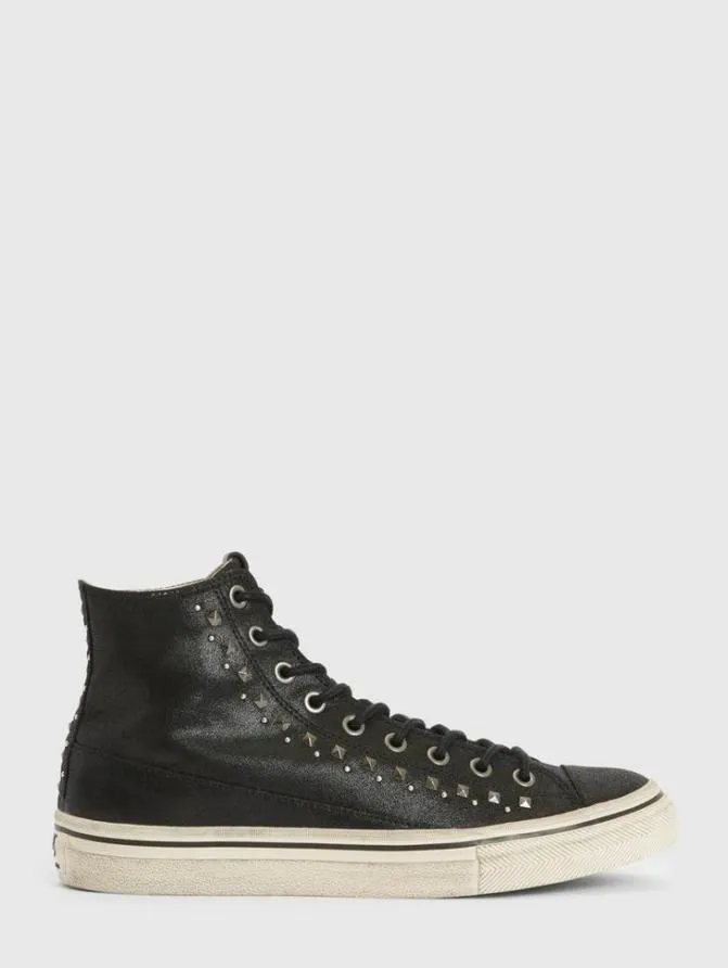 VULC MULTI STUD MID TOP Black ShoesLeather John Varvatos Leather Sneakers