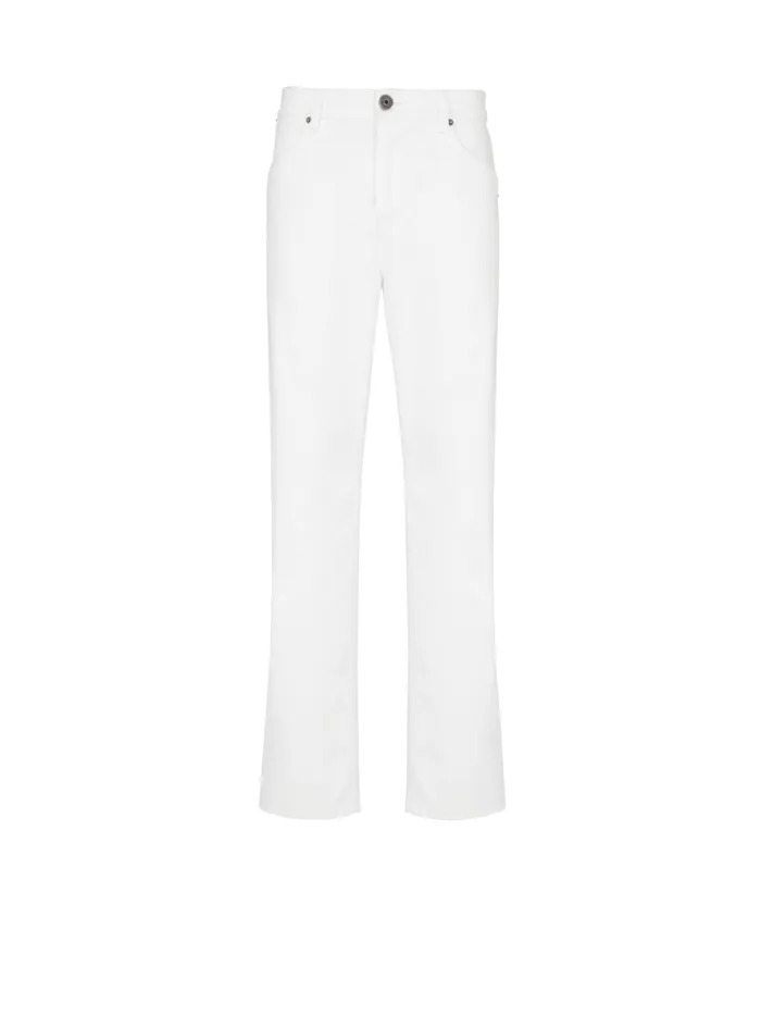 White Denim Jeans White Men Balmain Denim