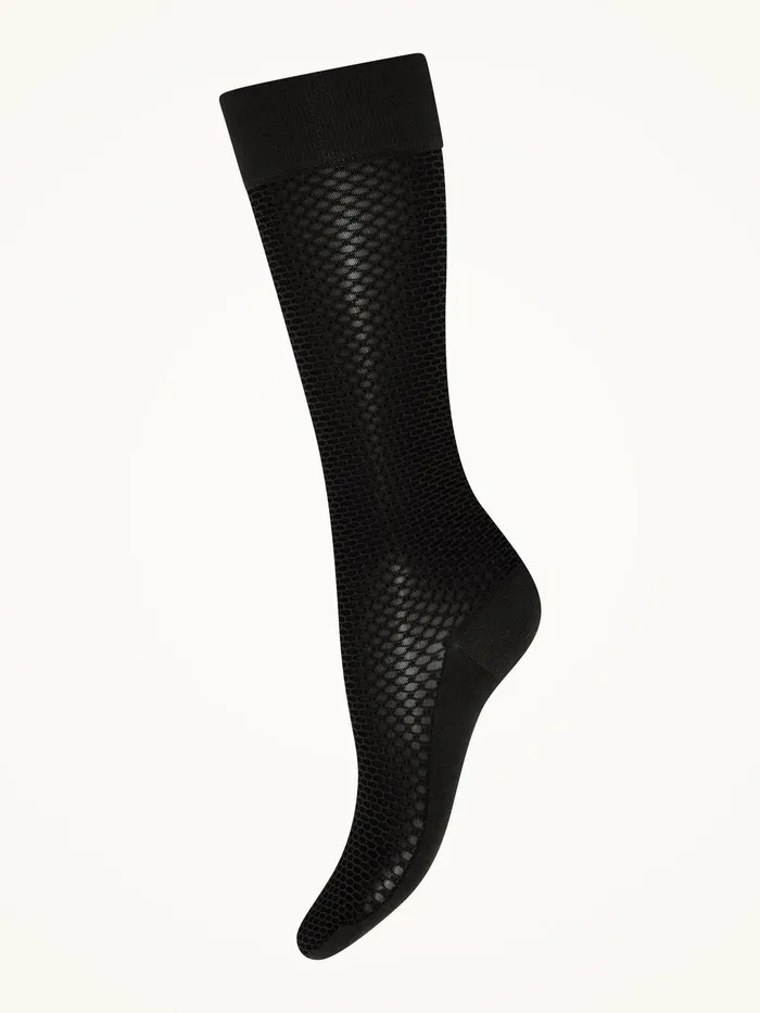 Wolford ThighHighs and KneeHighs Mesh KneeHighs Black 8211 Women