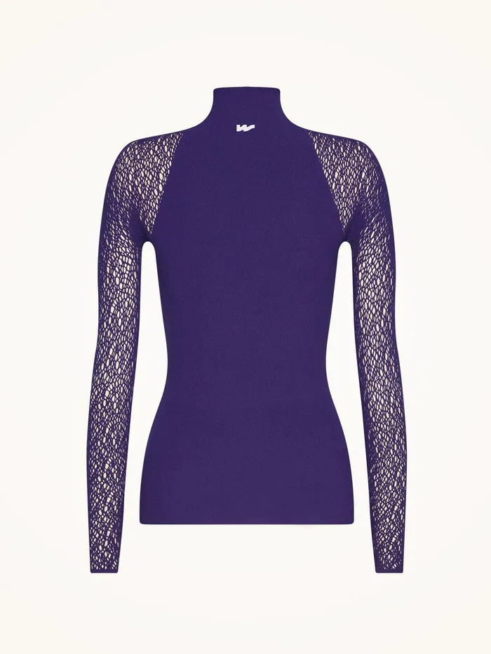 Wolford Tops and Bodysuits W Net Top Long Sleeves Purple Space 8211 Women