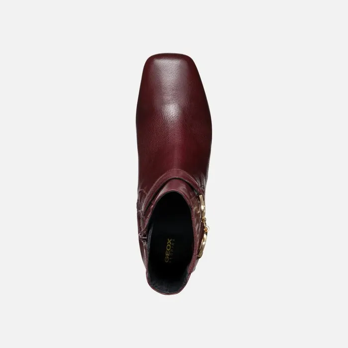 Woman Geox Ankle Boots CORONILLA WOMAN Wine Medium Heel Ankle Boots Wine