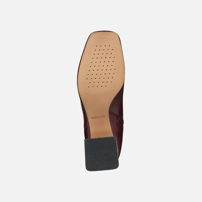 Woman Geox Ankle Boots CORONILLA WOMAN Wine Medium Heel Ankle Boots Wine