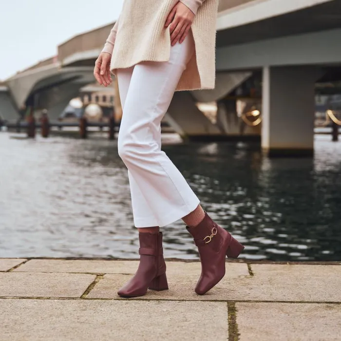 Woman Geox Ankle Boots CORONILLA WOMAN Wine Medium Heel Ankle Boots Wine