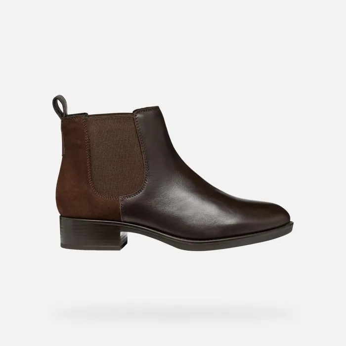 Woman Geox Ankle Boots FELICITY WOMAN Dark Brown Chelsea Boots Dark Brown